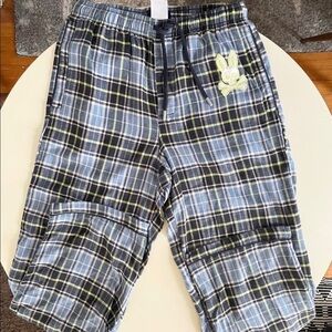 Psycho Bunny Men’s Logo Plaid Print Pajama Pants Small Relaxed fit